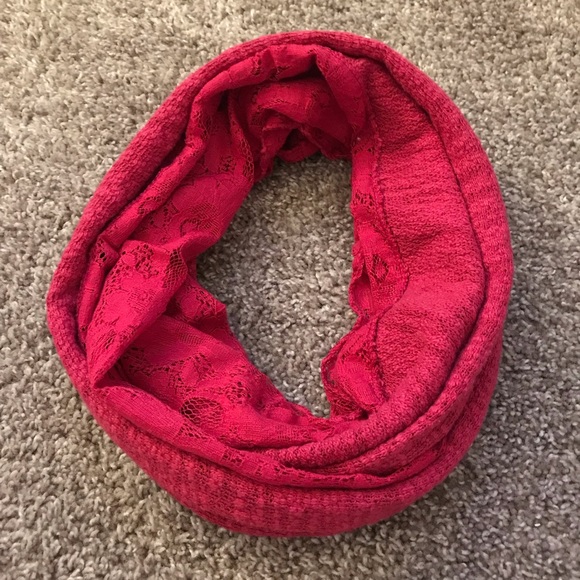 Charlotte Russe Accessories - Charlotte Russe pink lace circle infinity scarf Charlotte Russe Accessories - Charlotte Russe pink lace circle infinity scarf